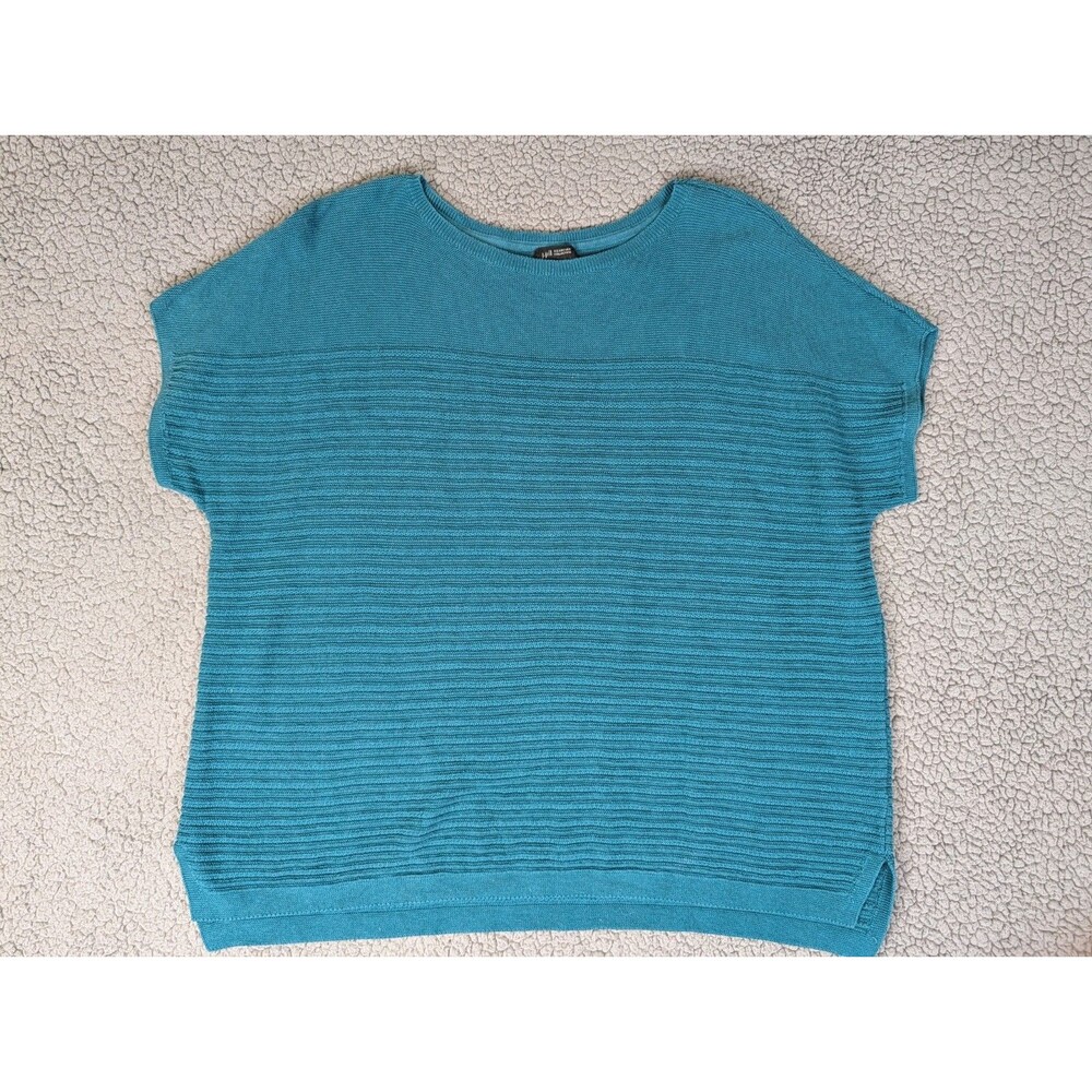 J. Jill Sweater Womens XL Green Wearever Collection Short Cap Sleeve Stretch